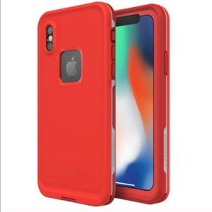 NEW RED LIFEPROOF FRĒ FRE CASE FOR IPHONE X